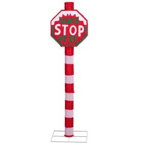 Lighted STOP Sign Christmas Yard Decorations