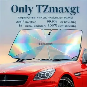 2025 Upgraded U.S. General Purpose Version Rainbow Umbrella Car Windshield Sunshade - UV Blocking, Heat Insulating, Scratch Resistant Handle, 10 (Option: BlockheatColorfulsunshadeflash)