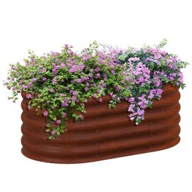 Outsunny 3.5' x 2' x 1.4' Galvanized Raised Garden Bed Kit, Outdoor Metal Elevated Planter Box with Safety Edging (Color: as Pic)