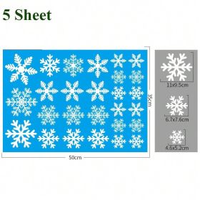 135Pcs Christmas Window Clings Snowflakes Window Decals Static Window Stickers For Christmas Decorations Window Decor Ornaments Xmas Party Suppli (Option: 5 Sheet)