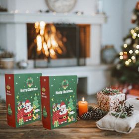 10 Pcs Christmas Treat Boxes Book Shape Cartoon Candy Box Christmas Tree Santa Bakery Gift Boxes For Christmas Birthday Wedding Party Present Dec (Option: green)